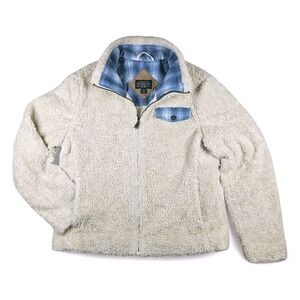 Pendleton Jacket Medium Sherpa Fleece Zip Up Lined Pockets Coat Plaid Fuzzy Soft